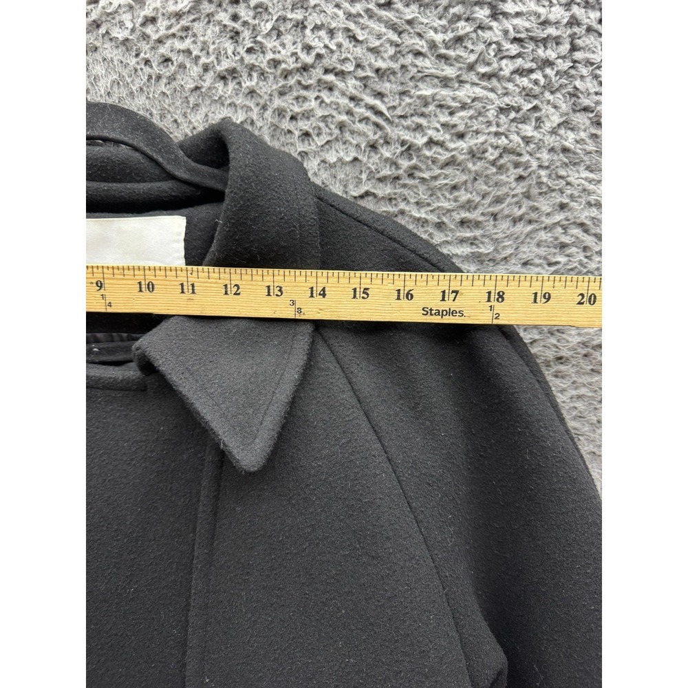 The Frankie Shop Double-Breasted Belted Trench Coat Black Womens Size L/XL - Picture 15 of 16